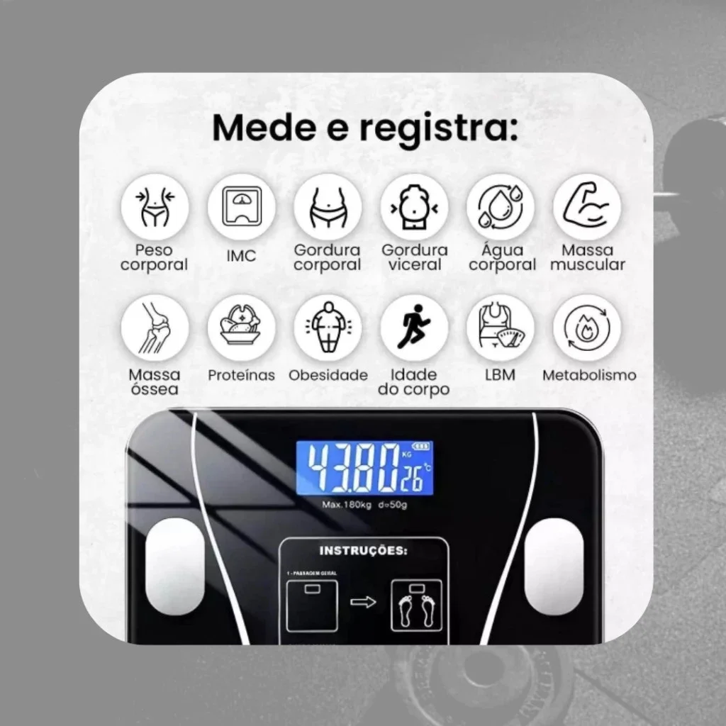 Balança Bioimpedância Digital Bluetooth Corporal - Imagem 4