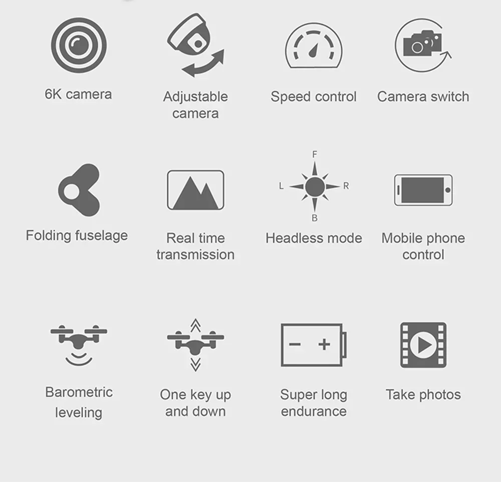 UAV E99 Dobrável com Fixação de Altitude, Controle Remoto de 4 Eixos e Fotografia HD 4K - Imagem 10