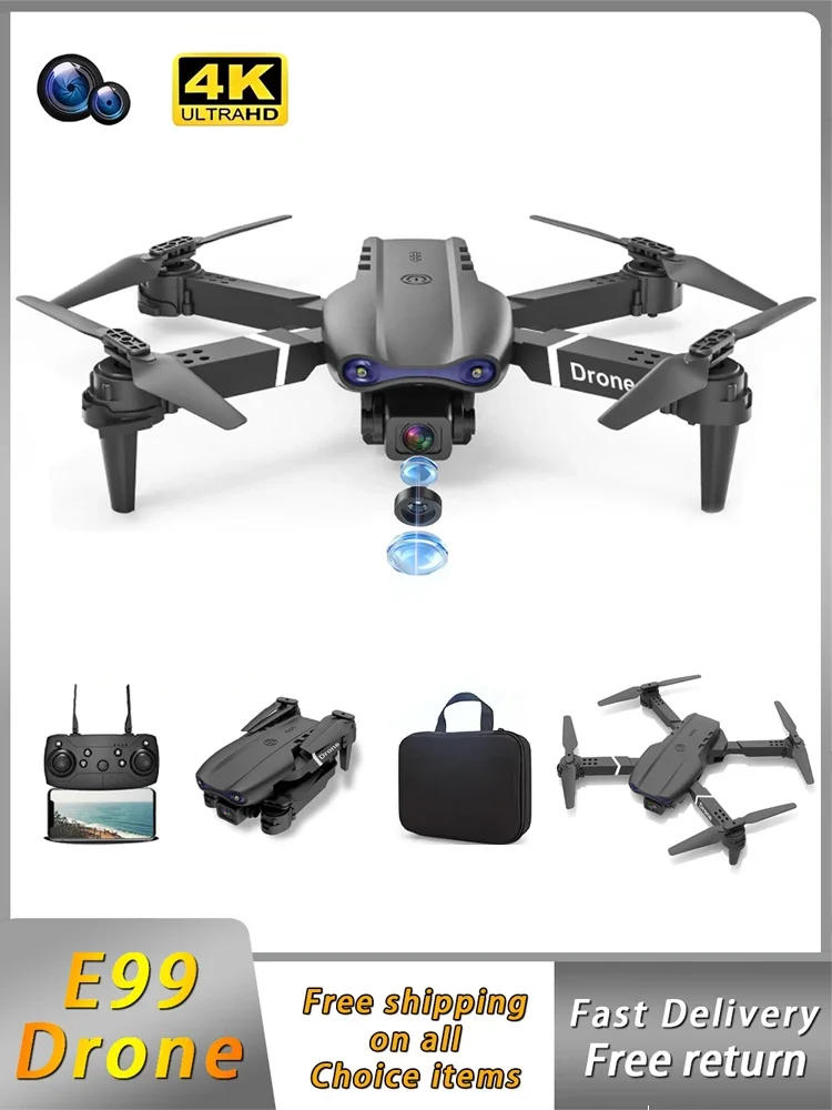 UAV E99 Dobrável com Fixação de Altitude, Controle Remoto de 4 Eixos e Fotografia HD 4K - Imagem 3