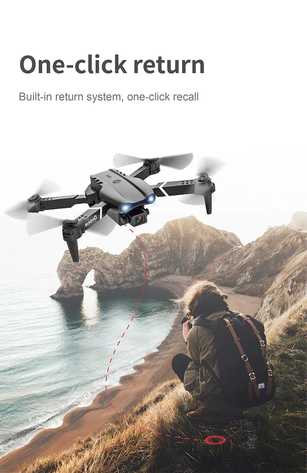 UAV E99 Dobrável com Fixação de Altitude, Controle Remoto de 4 Eixos e Fotografia HD 4K - Imagem 14