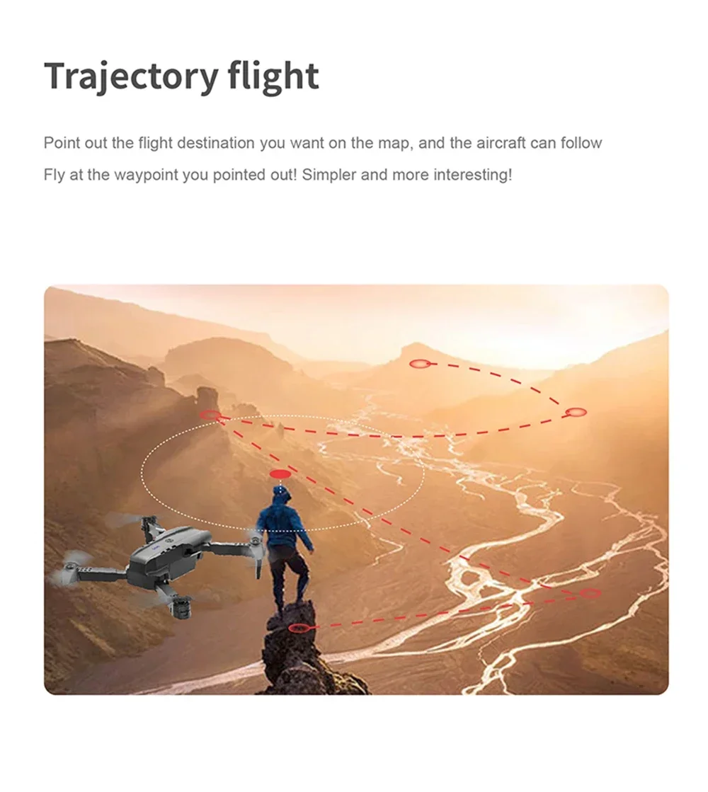 UAV E99 Dobrável com Fixação de Altitude, Controle Remoto de 4 Eixos e Fotografia HD 4K - Imagem 18