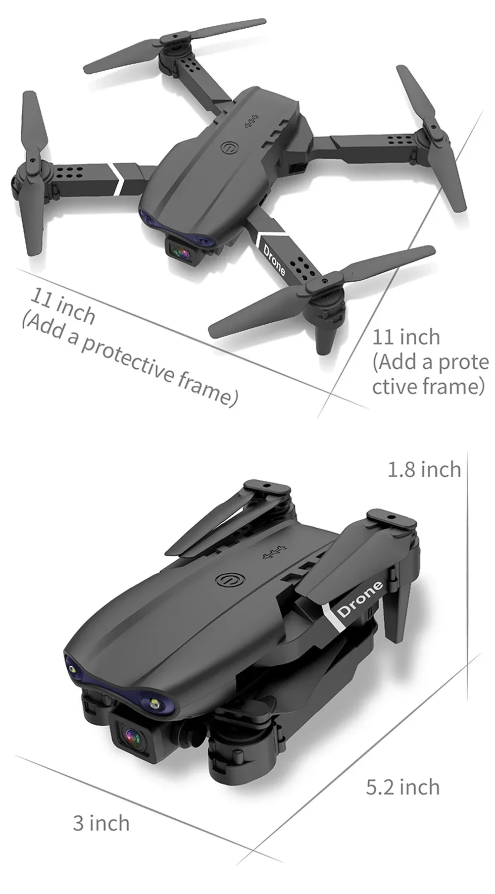 UAV E99 Dobrável com Fixação de Altitude, Controle Remoto de 4 Eixos e Fotografia HD 4K - Imagem 21